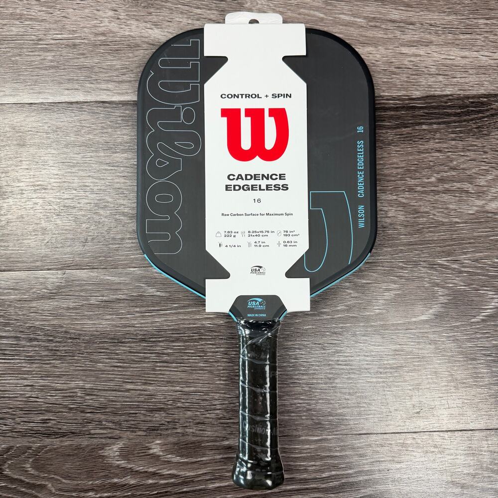 Wilson Cadence Edgeless 16mm Pickleball Paddle Raw Carbon Surface NEW